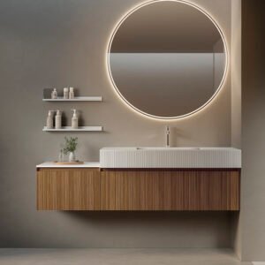 Composició Modular K|511 | Fusta Honey Zebrano i Faldó Strip | Kyrya