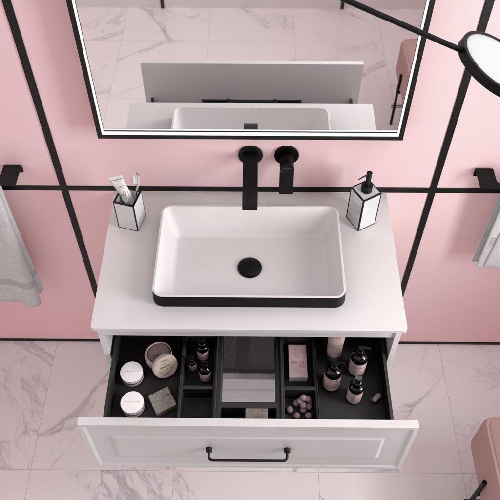 Lavabo Mael | Semiencastat, Solid Surface i aprofitament màxim de l'espai | Salgar — ambient 1