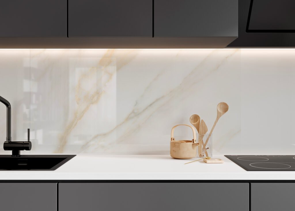 Sèrie San Carlo | Pasta blanca Brillant · 120x120 cm / 60x120 cm / 30x90 cm | Mykonos — ambient 3