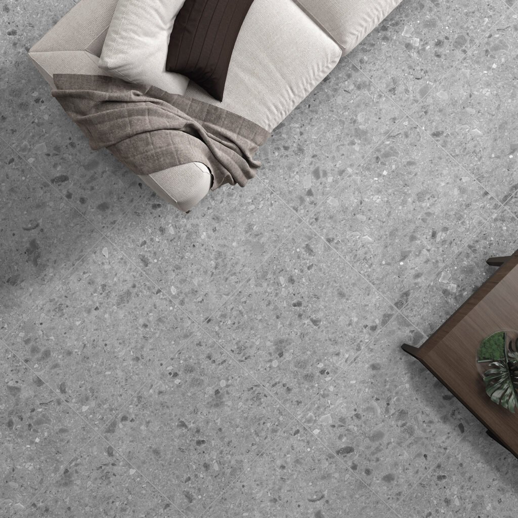 Sèrie Geotech | Porcellànic Mat · 90x90 cm / 60x120 cm / 60x60 cm | Mykonos — ambient 3
