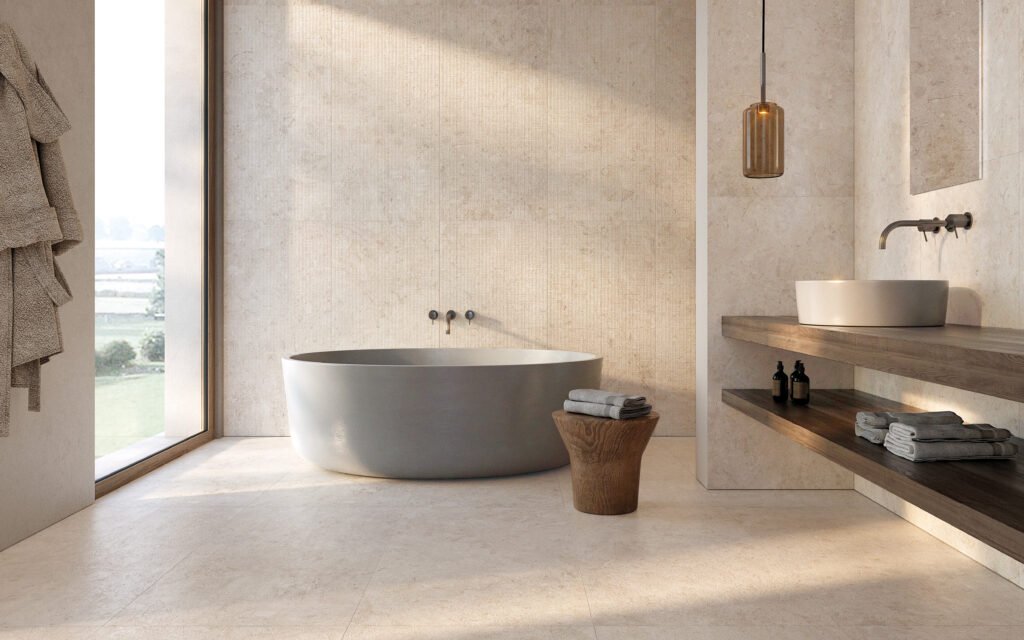 Sèrie Ardara Porcelain | Porcellànic Mat · 100x100 cm / 100x275 cm | Peronda — ambient 20