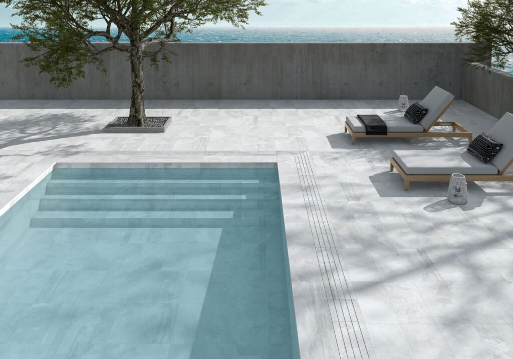 Sèrie Aspen | Porcellànic Mat · 30x60 cm / 20x20 cm / 60x120 cm … | Mykonos — ambient 3