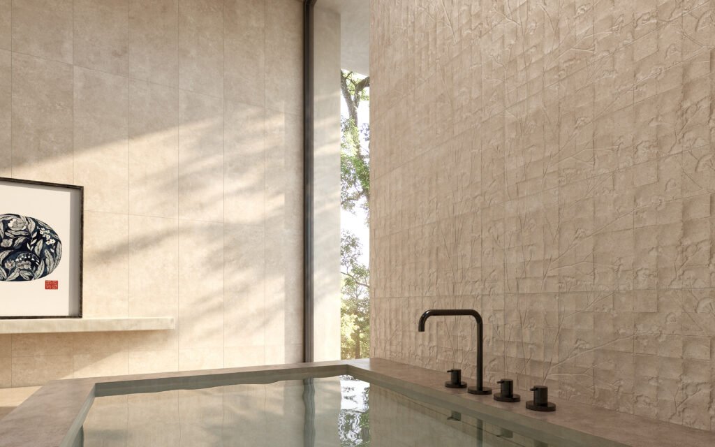 Sèrie Charme Porcelain | Porcellànic Satinat · 100x100 cm / 60x120 cm | Peronda — ambient 8