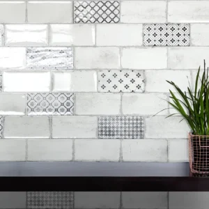 Vita | Rajola brillant 10x20 amb decors mix