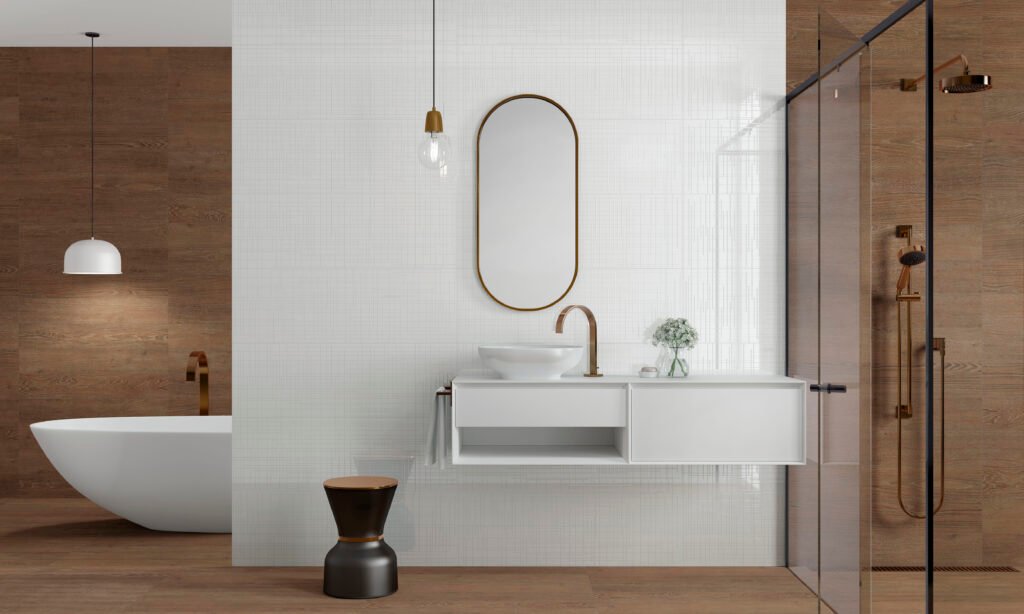 Sèrie Essence Porcelain | Porcellànic Mat · 19,5x121,5 cm / 19,5x121 cm | Peronda — ambient 1