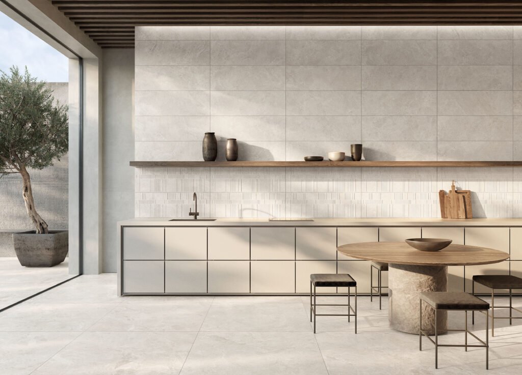 Sèrie Haven Porcelain | Porcellànic Relleu / 3D · 100x100 cm / 120x120 cm | Peronda — ambient 2