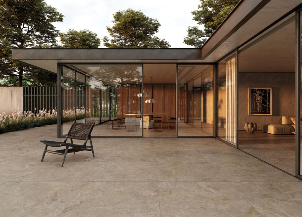 Sèrie Haven Porcelain | Porcellànic Relleu / 3D · 100x100 cm / 120x120 cm | Peronda — ambient 3