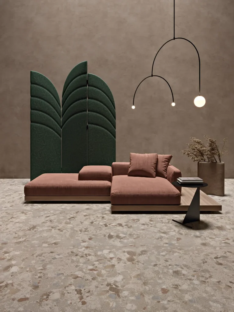 Ambient · Sèrie Attitude | Efecte Pedra · 60×120 i 120×120 cm | Leonardo · 1