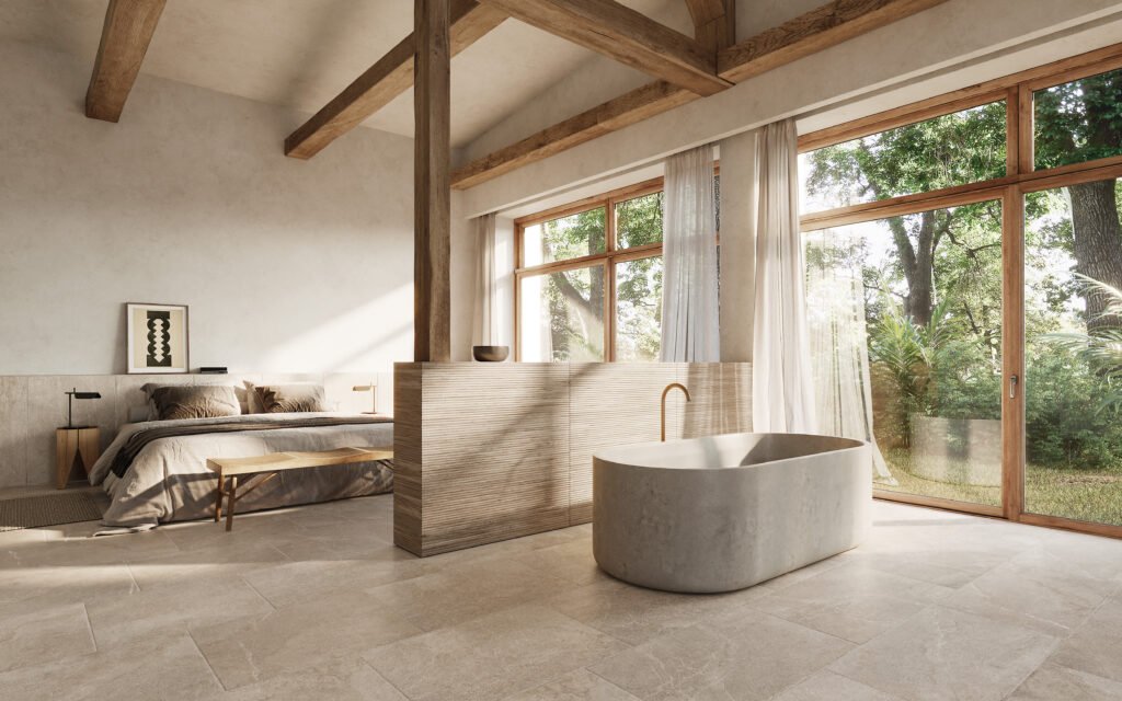 Sèrie Lucca Flagstone Porcelain | Porcellànic Relleu / 3D · 60x90 cm | Peronda — ambient 2