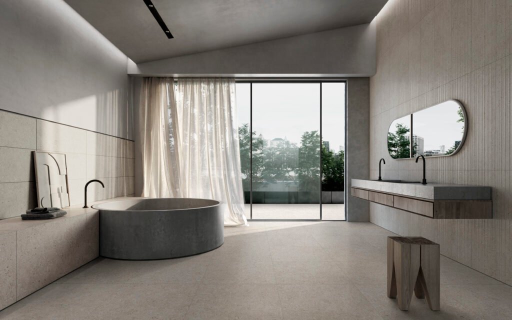 Sèrie Manhattan Porcelain | Porcellànic Relleu / 3D · 100x100 cm / 60x120 cm | Peronda — ambient 4