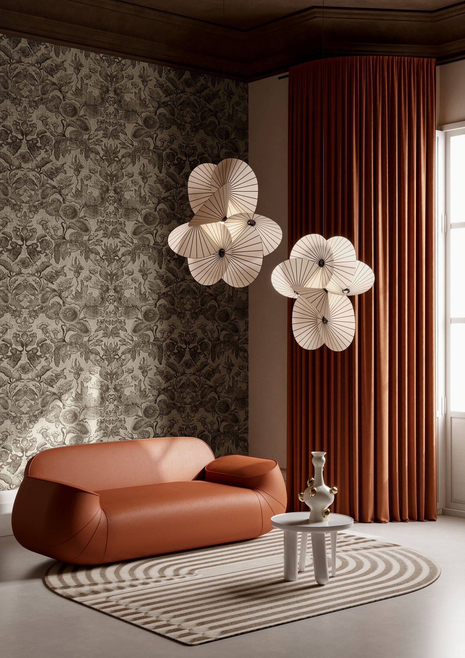 Revestiment Mural Moooi Wallcovering Green House Coccinella Bella Jacquard
