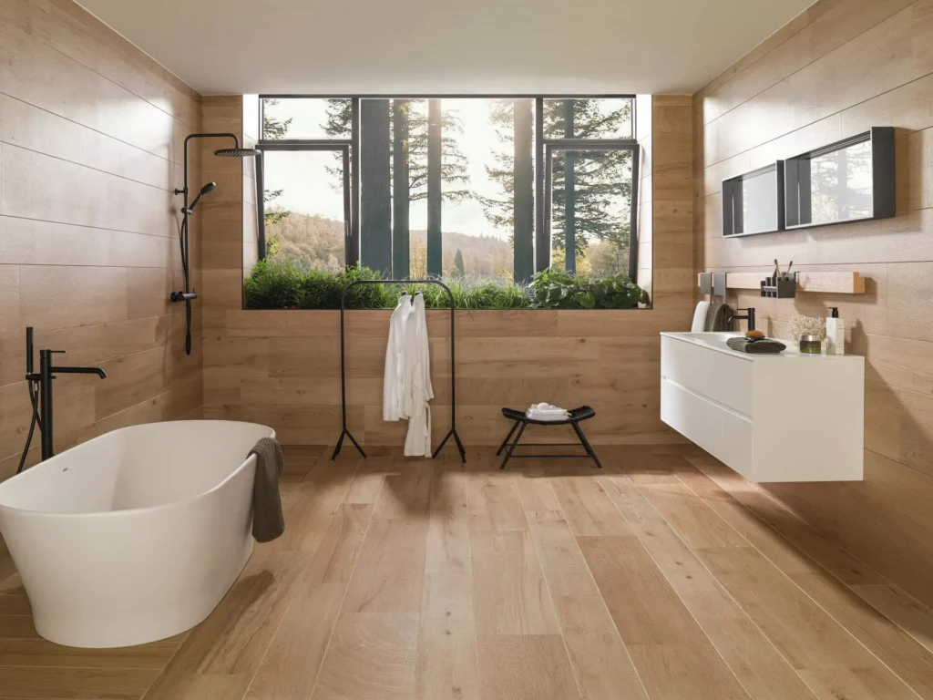 Ambient · Sèrie Ascot | Efecte Fusta · 29,4×120 i 19,3×120 | Porcelanosa · 2