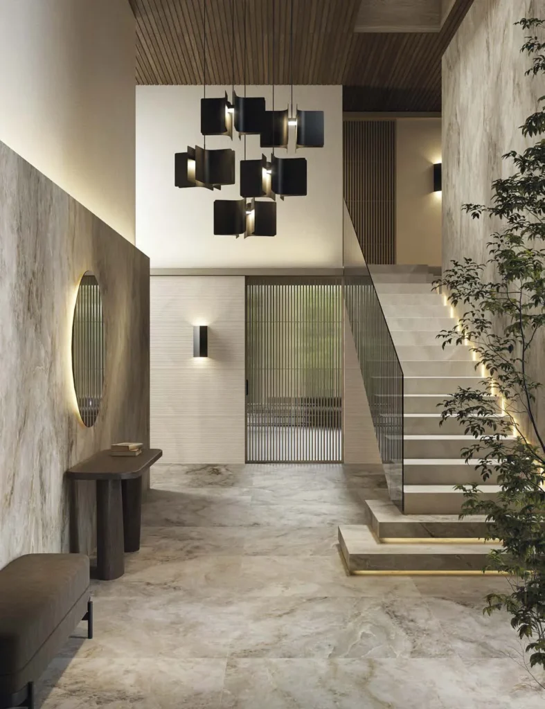 Sèrie Aston | Efecte Marbre · 120×270 i 120×120 | Porcelanosa