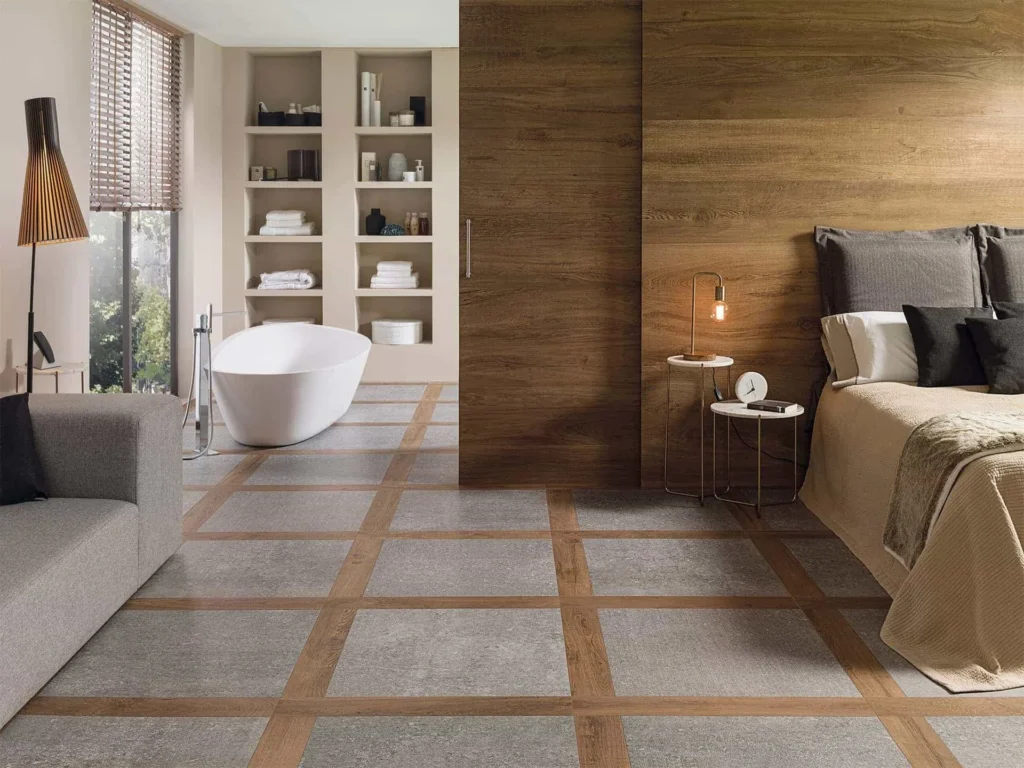 Ambient · Sèrie Manhattan | Efecte Fusta · 29,4×180, 19,3×180, 29,4×120, 19,3×120, 80×80 i 45×120 | Porcelanosa · 1
