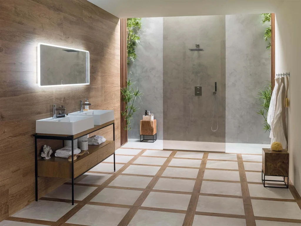 Ambient · Sèrie Manhattan | Efecte Fusta · 29,4×180, 19,3×180, 29,4×120, 19,3×120, 80×80 i 45×120 | Porcelanosa · 2