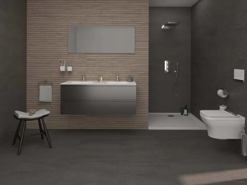 Ambient · Sèrie Manhattan | Efecte Fusta · 29,4×180, 19,3×180, 29,4×120, 19,3×120, 80×80 i 45×120 | Porcelanosa · 3