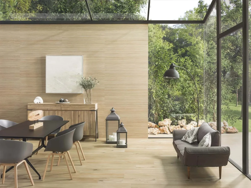 Ambient · Sèrie Nebraska | Efecte Fusta · 23×150 i 45×120 | Porcelanosa · 1