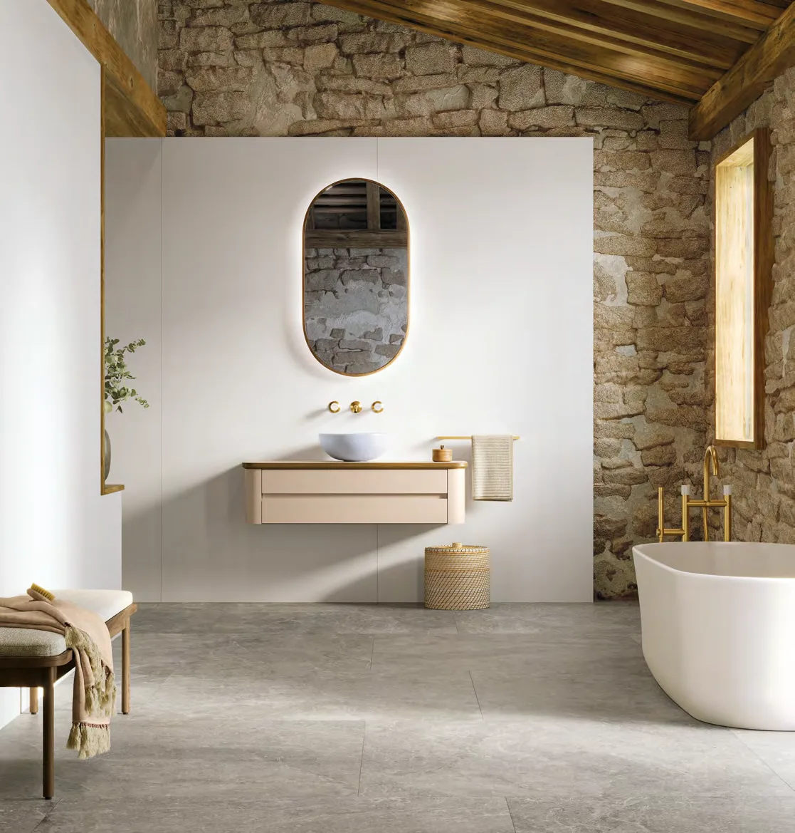 Sèrie Xlight Moon White | Efecte Monocolor · 120×270 i 120×120 | Porcelanosa