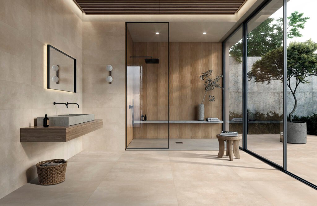 Sèrie Scala Porcelain | Porcellànic Mat · 100x100 cm / 60x120 cm | Peronda — ambient 3