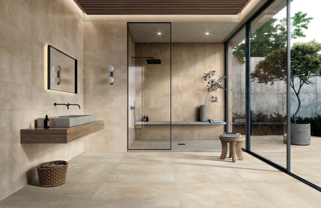 Sèrie Scala Porcelain | Porcellànic Mat · 100x100 cm / 60x120 cm | Peronda — ambient 2