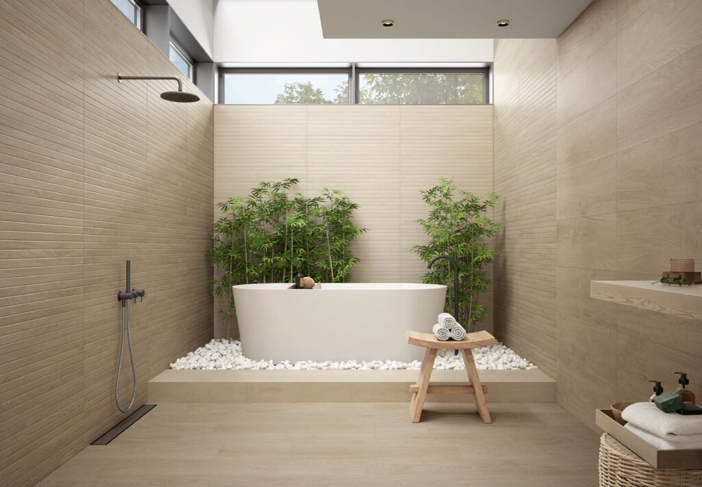 Col·lecció Tatami | Fusta Porcellànica Càlida i Natural — ambient 1