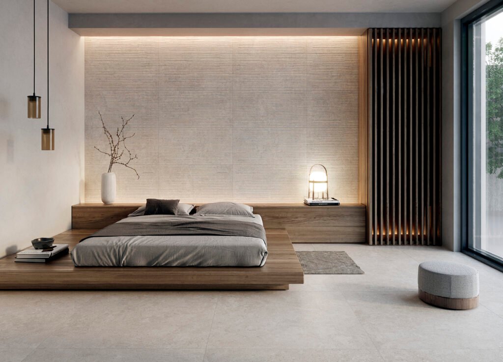 Sèrie Versa Porcelain | Porcellànic Relleu / 3D · 100x100 cm / 60x120 cm | Peronda — ambient 5