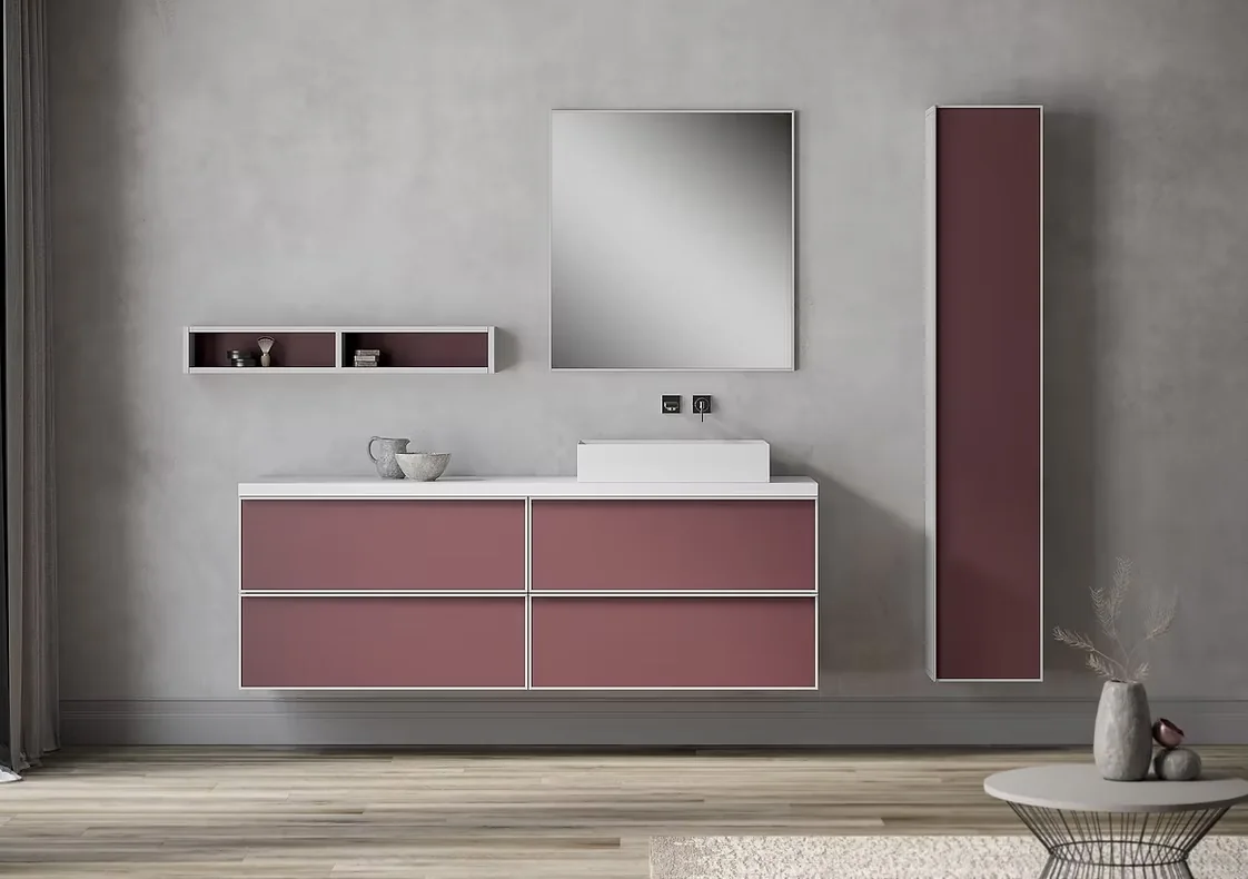 Moble de bany Vitro d'Affini Bath amb acabats oberts