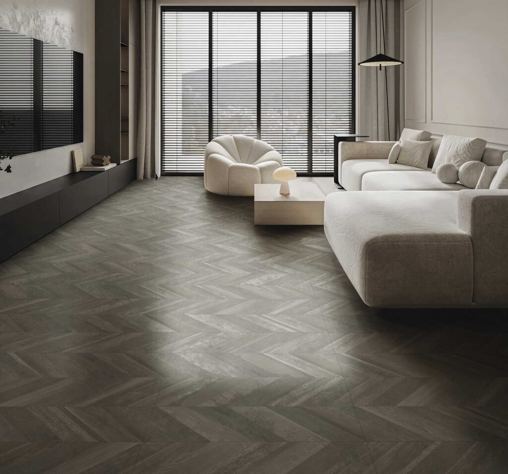 Chevron | Parquet ceràmic punta Hongria — ambient 3