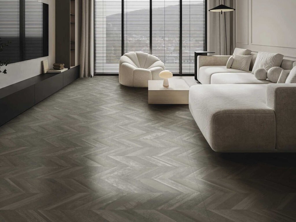 Chevron | Parquet ceràmic punta Hongria — ambient 1
