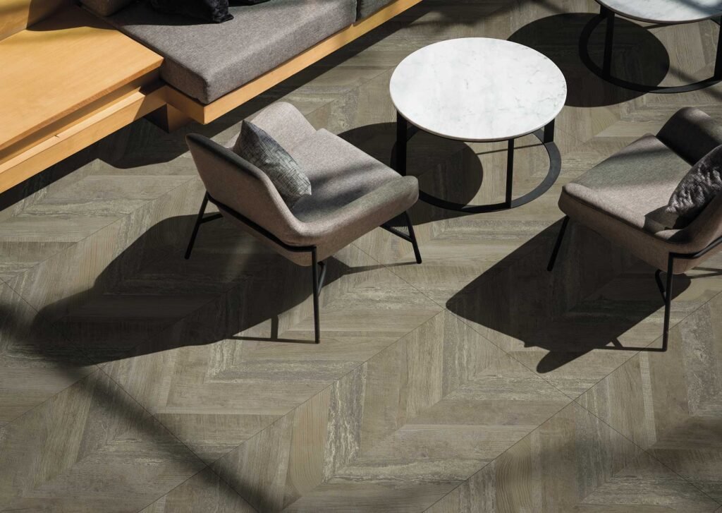 Chevron | Parquet ceràmic punta Hongria — ambient 5