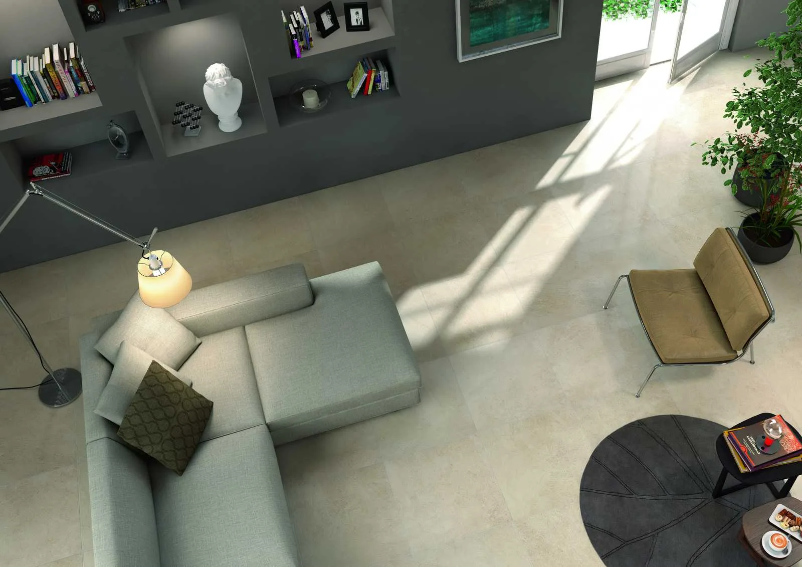 Bany amb revestiment efecte pedra Marazzi Stonework